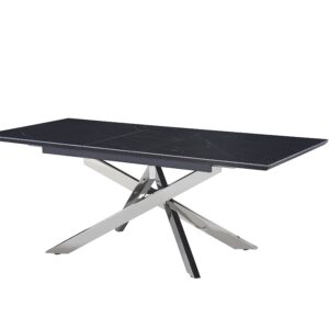 Table extensible AGATHE Chrome plateau Céramique