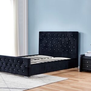 Lit 2 places 140x190 cm PRESTIGE velours  sommier inclus
