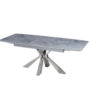 Table extensible BIANCA Chrome plateau Céramique
