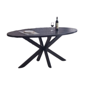 Table à manger en bois GAIA pieds en métal noir