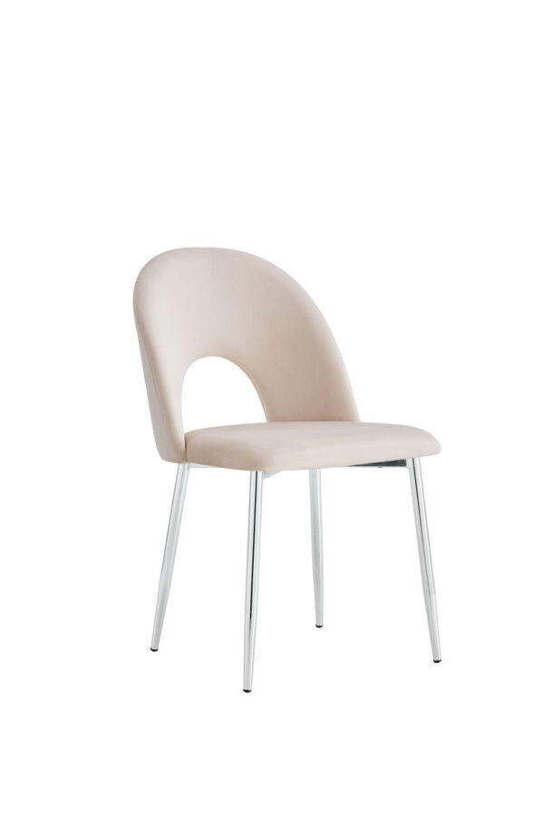 Lot de chaises TEDDY Chrome velours