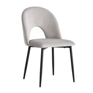 Lot de chaises TEDDY métal noir velours