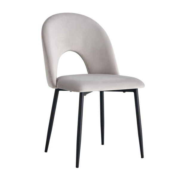 Lot de chaises TEDDY métal noir velours