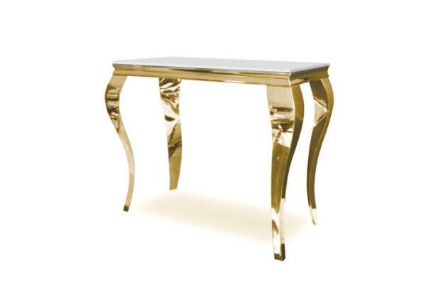 Console BAROQUE Gold plateau en verre 110x50x85 cm