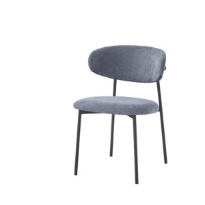 CHAISE LULU PIEDS METAL NOIR SERGE ANTHRACITE