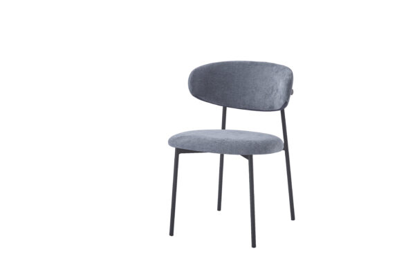 CHAISE LULU PIEDS METAL NOIR SERGE ANTHRACITE