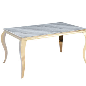 TABLE REPAS BAROQUE GOLD MARBRE GREIGE 150X90X75CM