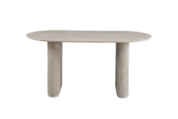 TABLE A MANGER ROXANNE PLATEAU BEIGE PIED BEIGE 160X90X75CM