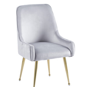 CHAISE LUXURY GOLD VELOURS GRIS