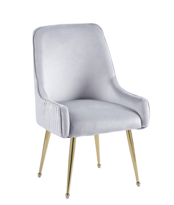 CHAISE LUXURY GOLD VELOURS GRIS