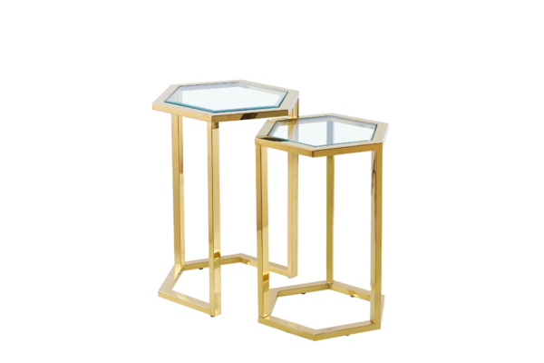 GUERIDON GIGOGNE HEXAGONA GOLD TRANSPARENT