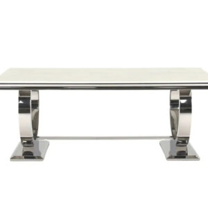 Table Basse Omega Chrome plateau verre 120x70 cm
