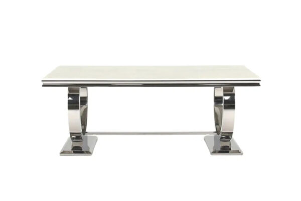 Table Basse Omega Chrome plateau verre 120x70 cm