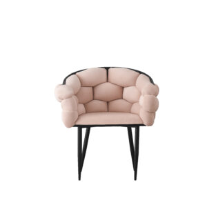 CHAISE BALLON METAL NOIR BEIGE
