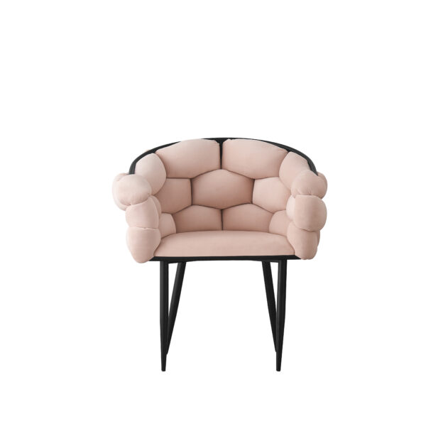 CHAISE BALLON METAL NOIR BEIGE