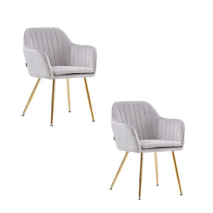 Lot de 2 chaises Chic KANVAS en velours pieds Gold
