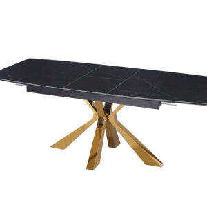 Table extensible BIANCA Gold plateau Céramique