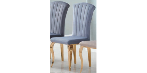 CHAISE LOUIS PIED GOLD VELOURS SILVER