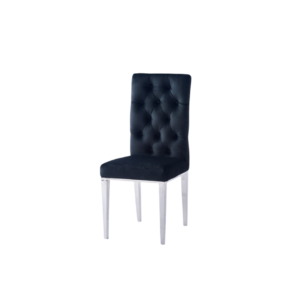 CHAISE NEVADA CAPITONNE AVEC BOUTONS CHROME VELOURS NOIR