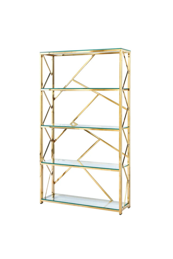 Bibliothèque GEOMAG 4 étagères en verre transparent
