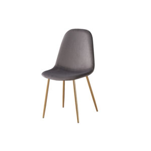 CHAISE SCANDINAVE GOLD VELOURS GRIS