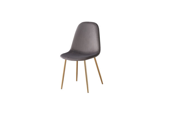 CHAISE SCANDINAVE GOLD VELOURS GRIS
