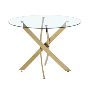 Table a manger ronde JESSICA Gold XXL 120 cm 4 couverts