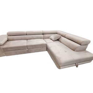 CANAPE TOULOUSE ANGLE DROIT VELOURS BEIGE 275X202cm