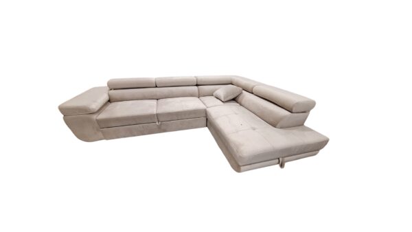 CANAPE TOULOUSE ANGLE DROIT VELOURS BEIGE 275X202cm