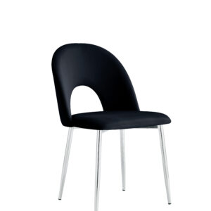CHAISE TEDDY NOIR PIED CHROME