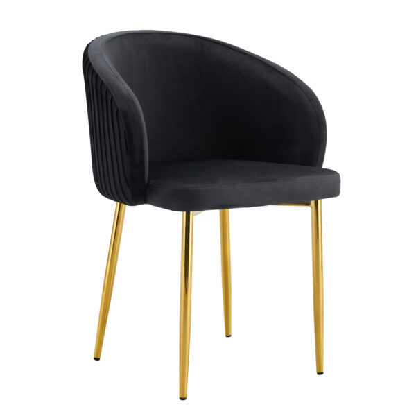 CHAISE AVEC ACCOUDOIR CARLITA NOIR PIED GOLD