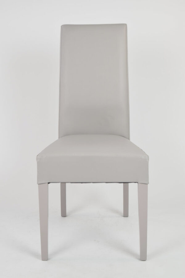 CHAISE KIRA GRIS PIEDS LAQUES GRIS