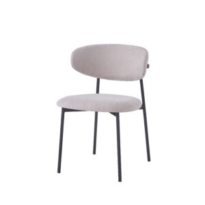 CHAISE LULU PIEDS METAL NOIR SERGE MOKA