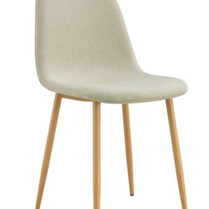 CHAISE SCANDINAVE PIED BOIS TISSU BEIGE