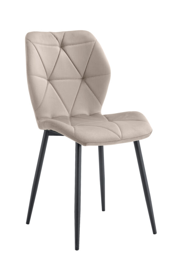 CHAISE COQUILLAGE TAUPE PIED METAL NOIR