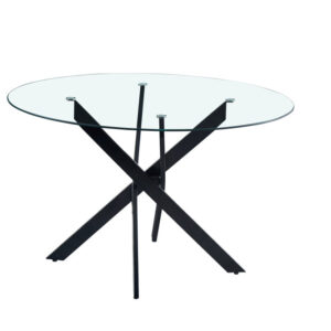 Table à manger ronde JESSICA Métal noir 100 cm 4 couverts
