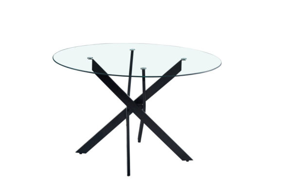 Table à manger ronde JESSICA Métal noir 100 cm 4 couverts
