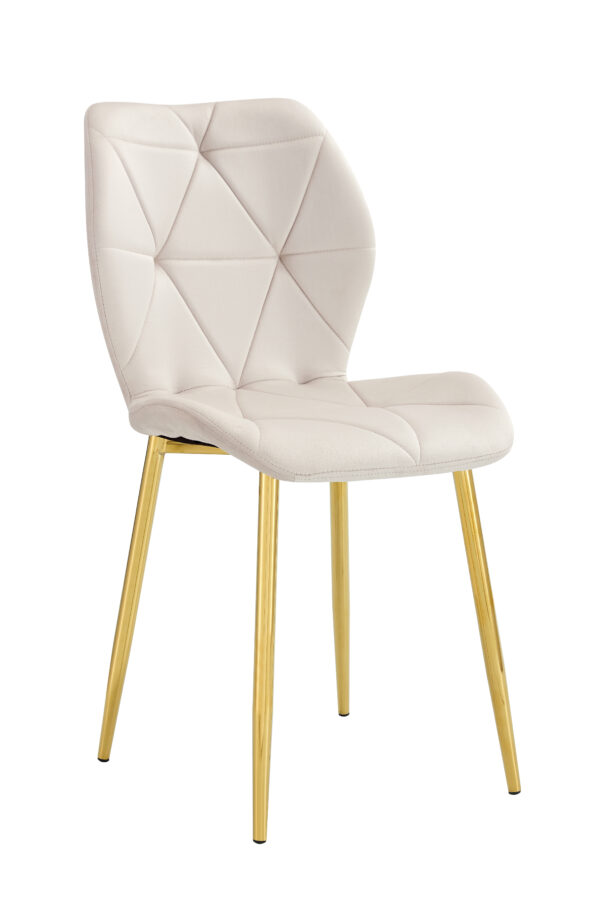 CHAISE COQUILLAGE BEIGE PIED GOLD