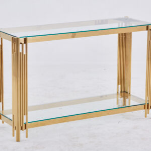 CONSOLE FLUTE GOLD TRANSPARENT 120x40x78 cm