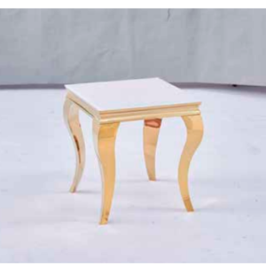 GUERIDON BAROQUE GOLD BLANC 50x50 cm