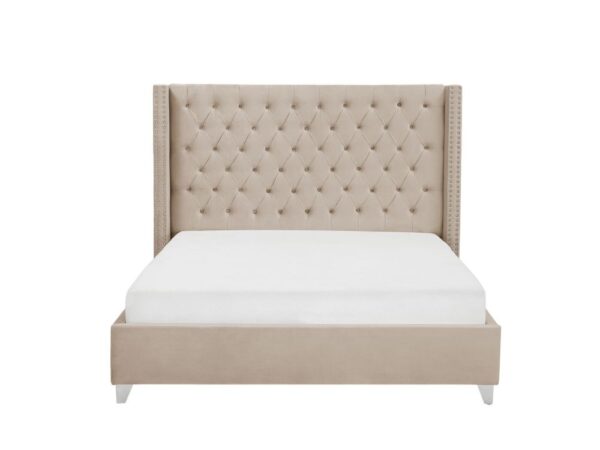 Lit double 160X200 cm PRINCESSE velours sommier inclus