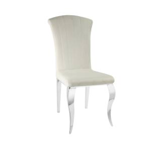 CHAISE LOUIS CHROME VELOURS ECRU
