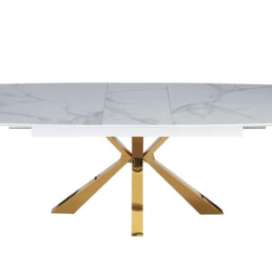 Table extensible BIANCA Gold plateau Céramique