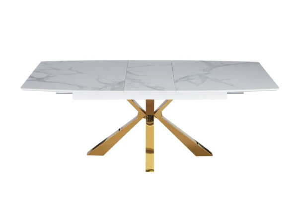 Table extensible BIANCA Gold plateau Céramique