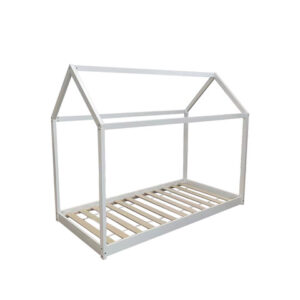 LIT CABANE EN BOIS BLANC 90x190 cm