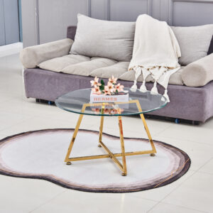 TABLE BASSE HELOISE GOLD TRANSPARENT 80x45 cm