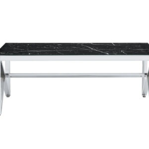 Table Basse MAJESTIQUE Chrome et plateau en verre 120x60x45 cm
