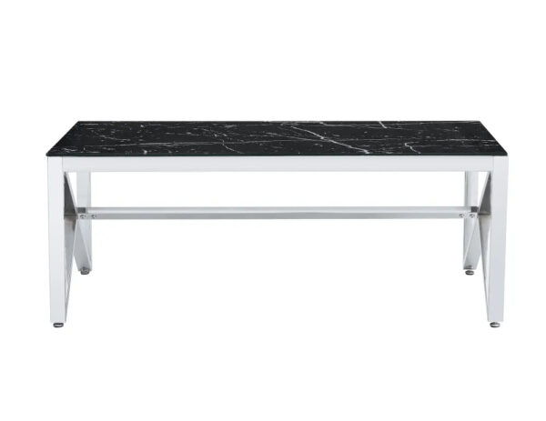 Table Basse MAJESTIQUE Chrome et plateau en verre 120x60x45 cm
