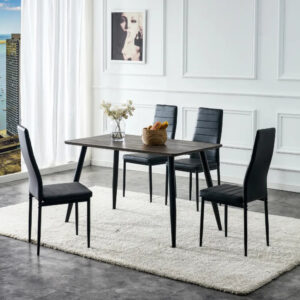 Table à manger style industriel en bois AMMO métal noir