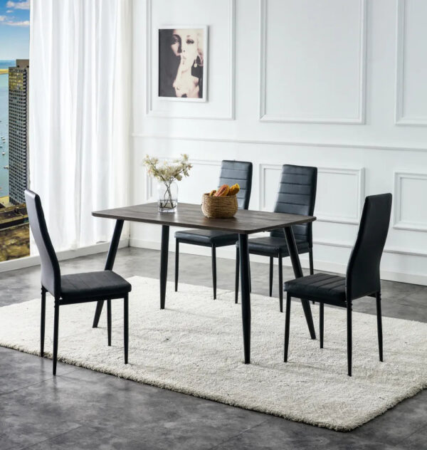 Table à manger style industriel en bois AMMO métal noir